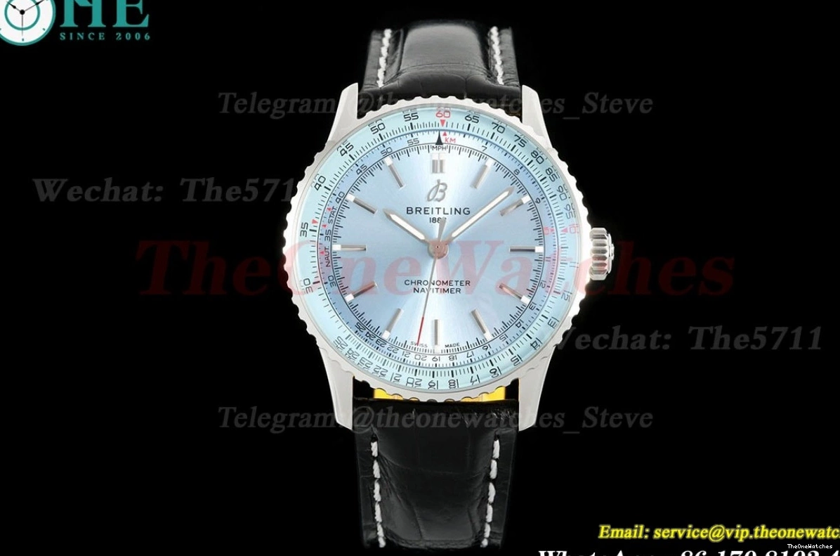 A2824 Blue Ice TF LE Dial 2024 41mm Navitimer 1 SS Date 0106